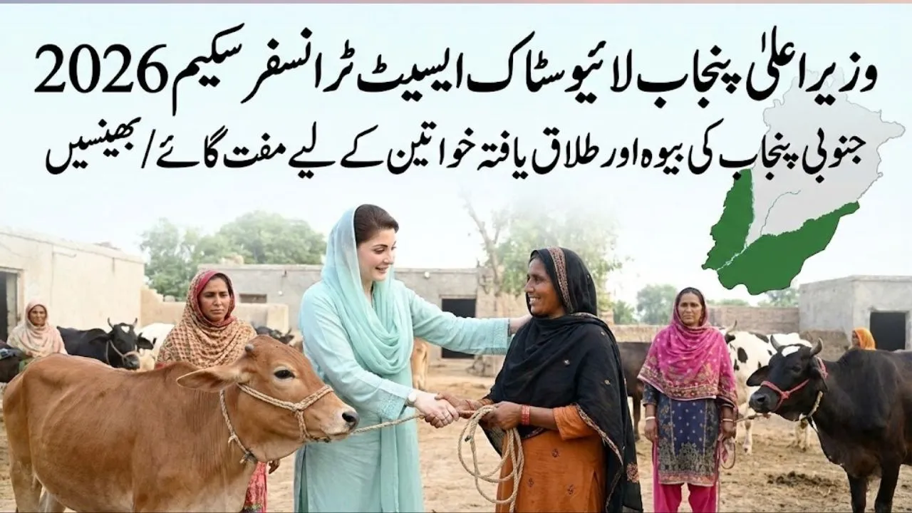 CM Livestock Asset Transfer to Rural Women Scheme 2026 Free Heifers for Widows & Divorced Women in South Punjab.